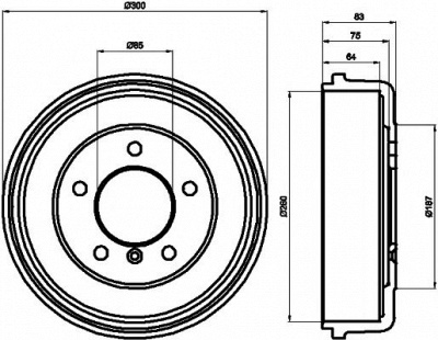 HELLA PAGID 8dt355301141 -  Тормозной барабан